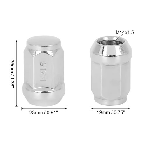 Chrom radmutter mutter m14 - chrom,