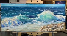 Ölbild Meer Wellen Handgemalt