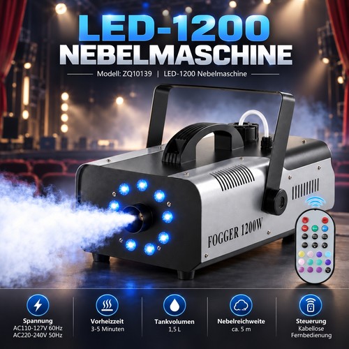 Uking 1200w nebelmaschine - 1200w, 9