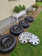 4 Winterreifen VW gebraucht 205/55 R16 91H komplett mit Stahlfelgen 