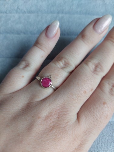 Ring 925 silber echter - 925, rubin