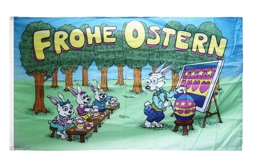 Fahne frohe ostern hasenschule - frohe,