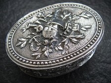 Schnupftabakdose Silber 800 Tabatiere Gebrüder Dingeldein Hanau 1890 ovale Form