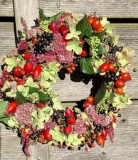 Herbstkranz Türkranz Trockenblumen aus Naturmaterialien Dekoration