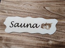 Sauna Holz Schild  mit oder