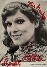 Elisabeth Volkmann signiert TV Karte Original Unterschrift Signatur Autogramm