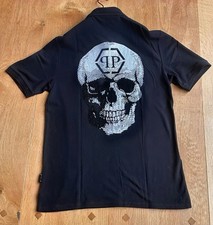 Philipp Plein, Polo Shirt, schwarz, Neu, Gr XXL,Skull In Strass
