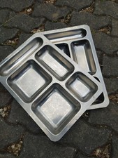 2 große Menüschalen, Abteilschalen, 5-fach Unterteilung