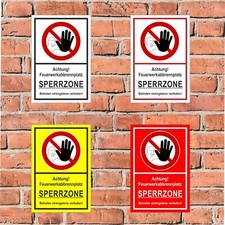 Schild achtung sperrzone - schild,