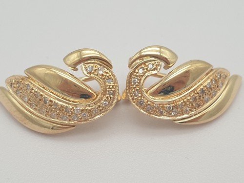 Gelbgold diamant ohrclips - diamant,