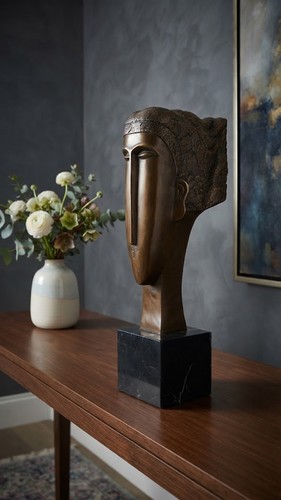 Bronzefigur frauenkopf kopf - frauenkopf,