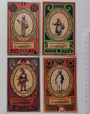 Deutsches Notgeld HAMBURG 4 x 50 Pf, Zoologischer Garten, komplette Serie