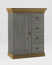 Kommode 2farbig grau gelaugt geölt Kiefer Brotschrank Vollholz massiv