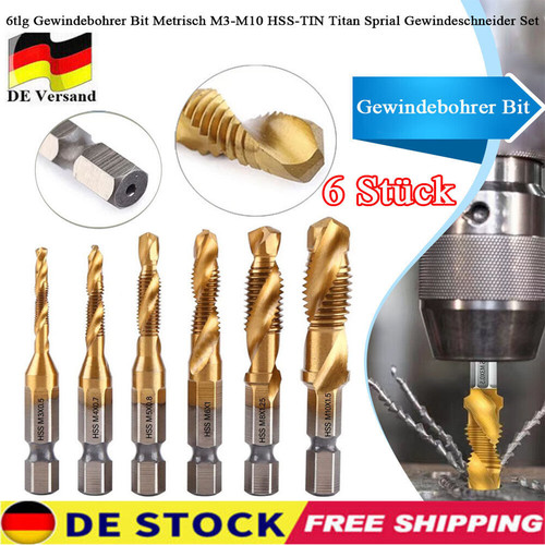 6tlg gewindebohrer bit - 6tlg,
