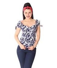 SugarShock Tabea 50s retro Fächer Rockabilly Bluse Pin Up Shirt