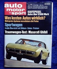 AMS, Auto Motor und Sport Nr. 11/1969,  Maserati Ghibli, VW Käfer Sauer Tuning,