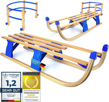 Holzschlitten 110cm Davoser Rodel Klappbar Buchenholz Optional Lehne 24/25