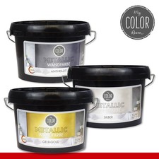 MyColorRoom 1 l Metallic Wandfarbe Innenfarbe wisch- stoßfest 3 versch. Farben