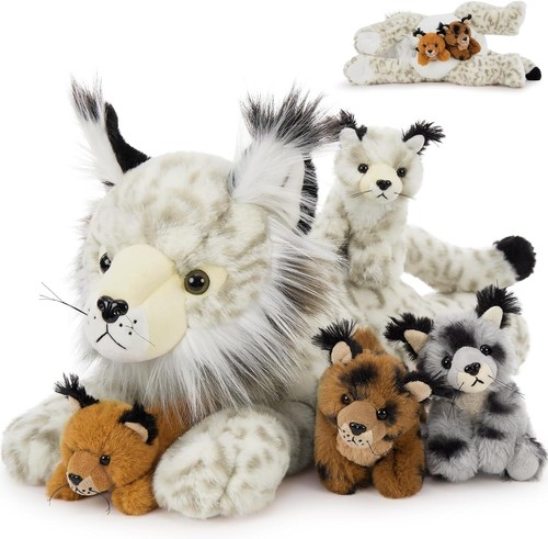 Luchs kuscheltier 45cm weiß - kuscheltier,
