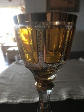 Bleikristall Überfang Glas Weinrömer 24 Karat Golddekor handbemalt Joska Waldgl.