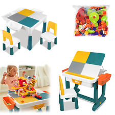 Kindersitzgruppe Set Tisch Stauraum Bausteintisch Spieltisch Schreibtisch ^4