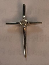 14K weißer Diamant Kreuz