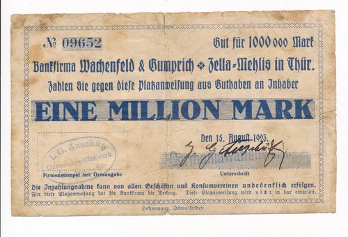 Zella mehlis million mark - ,