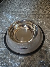 NEU Purina Hundeschale Wassernapf Hund Katze 26 cm x 6 cm Edelstahl Silber Grau