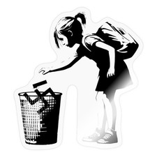 FCK NZS Ab In Den Eimer Banksy Art Aufkleber Sticker, max. 10 x 10 cm