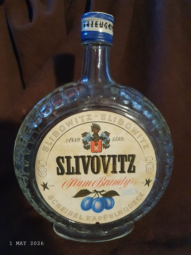 Alte leere slibowitz flasche - alte, slibowitz-flasche