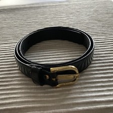 "Assima" Orig. Vintage - Damen Gürtel - Gr. 75 - 2cm breit - schwarz Lack