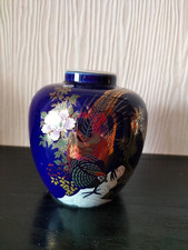 Vase Dose mit Deckel blau bunt