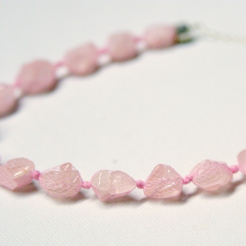 Kette halskette mit rosenquarz - kette,