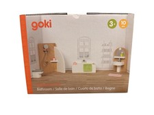 Goki Puppenmöbel Style Badezimmer | Puppenhausmöbel aus Holz | 10 teilig | NEU