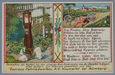 Werbung: Express Fahrradwerke A.G. Neumarkt b. Nürnberg - Künstlerkarte/ AK RAR