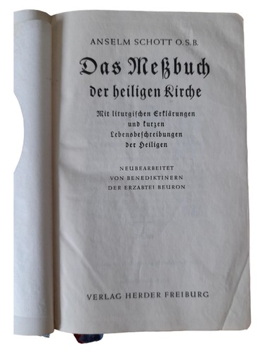 Anselm schott meßbuch der - anselm,