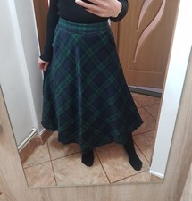 Wolle Rock Kariert Grün