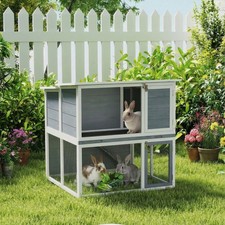 PawHut Hasenstall 2 Etagen