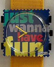 Stamps Uhr: Have Fun + Armband Cordura Yellow gelb (Armband wasserfest)