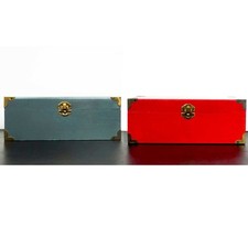 Schmuck Box Holz Schatulle Truhe Naturbelassen handgefertigt 2 Etagen Kasten