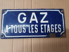 älteres Emailleschild aus Frankreich GAZ A TOUS LES ETAGES