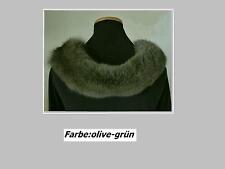 Fell Blaufuchs Kapuzenstreifen  olivegrün Fellkragen Pelzkragen