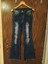 Damen Jeans Hose  Schlaghose Gr. S blau Schlagjeans Low *NEU*