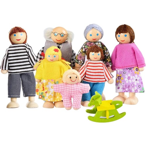 Holz puppenhaus puppenfamilie - holz,