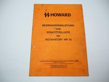 Howard HR10 Rotavator Betriebsanleitung Ersatzteilliste 1983