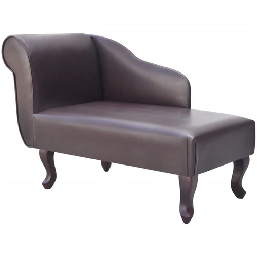 Chaiselongue braun kunstleder - braun,
