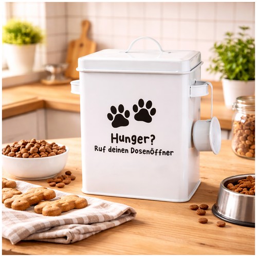 Vorratsdose tierfutter mit - tierfutter,