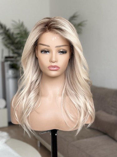 Blond echthaar perücke - blond,