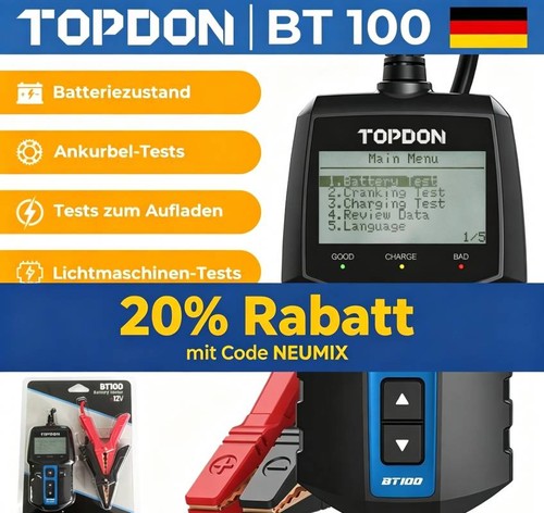 Topdon bt100 12v auto - bt100,