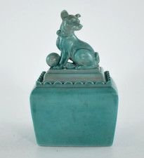 ANTIKE BING & GRONDAHL KERAMIK VERSPIELTE HUND SCHMUCKSCHATULLE um 1920